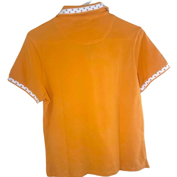 Vintage Wimbledon Lawn Tennis Orange Pearl Snap Polo Shirt Small Y2K Preppy NWOT - Picture 2 of 5